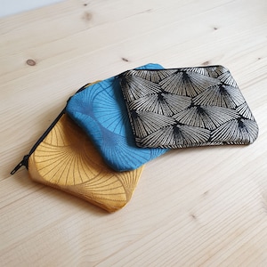 Petit porte monnaie en Jacquard motifs Art déco- Fait main en France