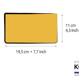 Porte-chéquier bleu pétrole et jaune, fait main en France, idée cadeau image 5