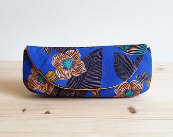 Electric blue glasses case - Handmade in France - Gift idea