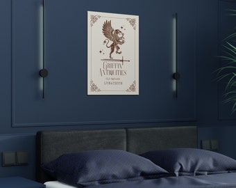 Griffin Old Square Griffin Antiquities, wall art bedroom wall art Library artwork crescent city SJM, Books, 18 x 24&quot;  Matte Vertical Posters