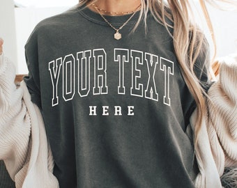 Comfort Colors® Custom Shirt, Trendy Custom Shirt, Varsity Custom T-shirt, Personalized Tshirt, Custom Text T-shirts, Customized Shirts, Tee