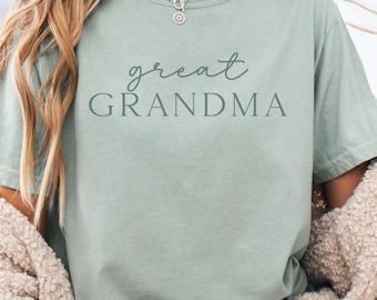 Comfort Colors® Great-Grandma Shirt, Baby Announcement Gift For Great-Grandma, Great Grandma To Be Gift, Pregnancy Reveal to Grandma T-Shirt