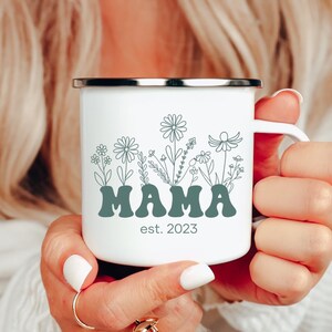 Custom Mama Enamel Mug, Mama Mug Camping Mug, Mother&#39;s Day Coffee Mug, Gift for New Mom, Mothers Day Gift, Baby Shower Gift, Pregnancy Gift