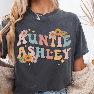 Personalized Auntie Shirt for Aunt Shirt, Custom Gift for Aunt Pregnancy Reveal to Aunt Christmas Gift, Comfort Colors® Auntie Tshirt Tee