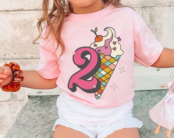 Zwei Geburtstagsshirt Mädchen, 2. Geburtstag Mädchen Shirt, Eis Eis Geburtstag Party Shirts, ZweiJährige Geburtstag Mädchen Shirt, Second Birthday Outfit