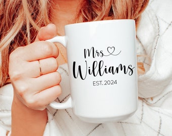Custom Mrs Mug, Bachelorette Party Gift For Bride To Be, Just Married Mug, Future Mrs Gifts, Personalized Mrs gift, Wedding Gifts, Wifey Mug