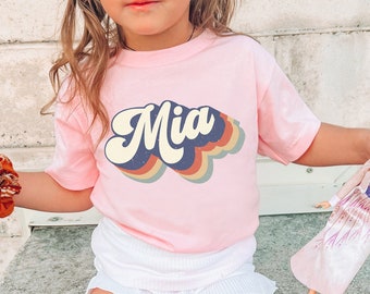 Retro Kids Name Shirt, Personalized Kids Shirt, Personalized Girl Name Shirt, Custom Name Boy Girl Tshirt, Custom Girl Tee, Custom Boy Tee