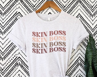 Skin Boss Shirt, Esthetician T-shirt Shirt Gift, Cosmetology Beautician shirt Makeup Artist Beauty Skincare Beauty Salon tee Shirt Tshirt