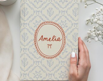 Custom Name Journal • French Style Notebook • Personalized Gift For Her