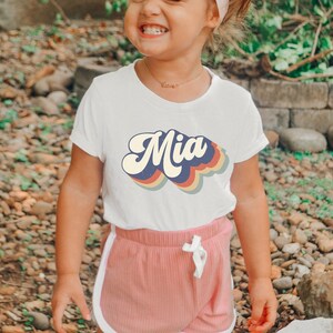Retro Kids Name Shirt, Personalized Kids Shirt, Personalized Girl Name Shirt, Custom Name Boy Girl Tshirt, Custom Girl Tee, Custom Boy Tee image 2