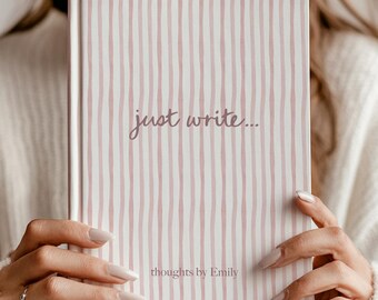 Just Write Journal – Personalized Notebook with Name, Minimal Daily Journal, Custom Gift for Her