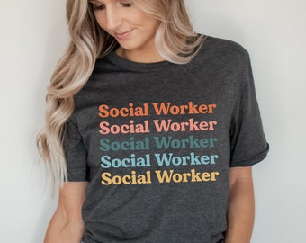 Retro Social Worker Shirt, Social Worker T Shirt, Gift for Social Worker, Social Worker Gift, Social Worker Tee, Social Worker Grad Gift