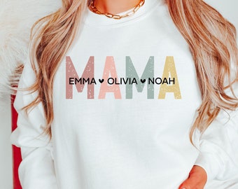 Personalized Mama Sweatshirt, Retro Mama Crewneck, Mothers Day Gift For Mom Gifts, Custom Mama Shirt, Cute Mama Sweater, Birthday Gift