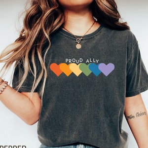 Proud Ally Lgbt Rainbow Heart - Gay Pride Month T-Shirt Proud Ally Lgbt Rainbow Heart - Gay Pride Month T-Shirt