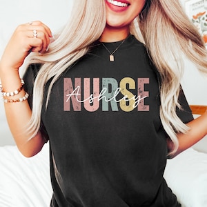Comfort Colors ® Custom Nurse Shirt, Retro Nurse Shirt, Graduation Gift For Nurse Gifts, Personalized RN Shirt, Nursing Student Tee