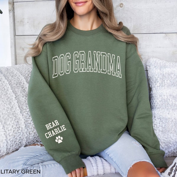 Personalized Dog Grandma Sweatshirt With Dog Names, Mothers Day Gift For Dog Grandma, Custom Dog Grandparent Crewneck, Grand Dog Shirt