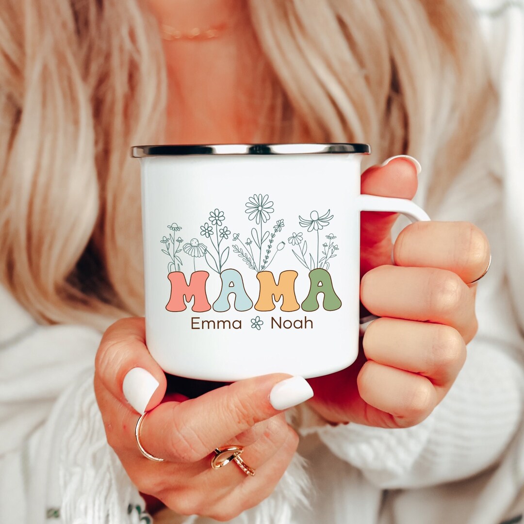 Personalized Mama Mug With Kids Names, Mother's Day Gift, Wildflowers ...