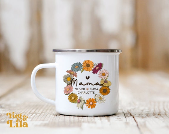 Personalized Mama Mug With Kids Names, Wildflowers Mama Mug, Mama Coffee Mug,  Custom Gift for Mom Gifts, Mothers Day Gift for Mom Birthday 