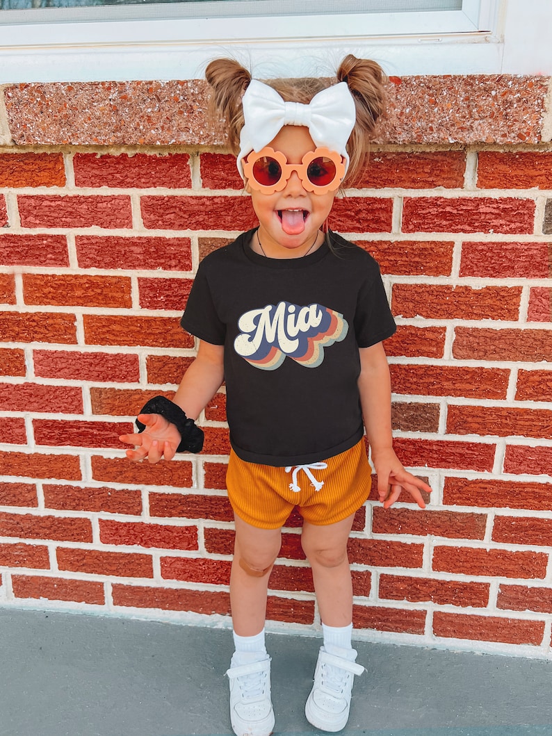 Retro Kids Name Shirt, Personalized Kids Shirt, Personalized Girl Name Shirt, Custom Name Boy Girl Tshirt, Custom Girl Tee, Custom Boy Tee image 3