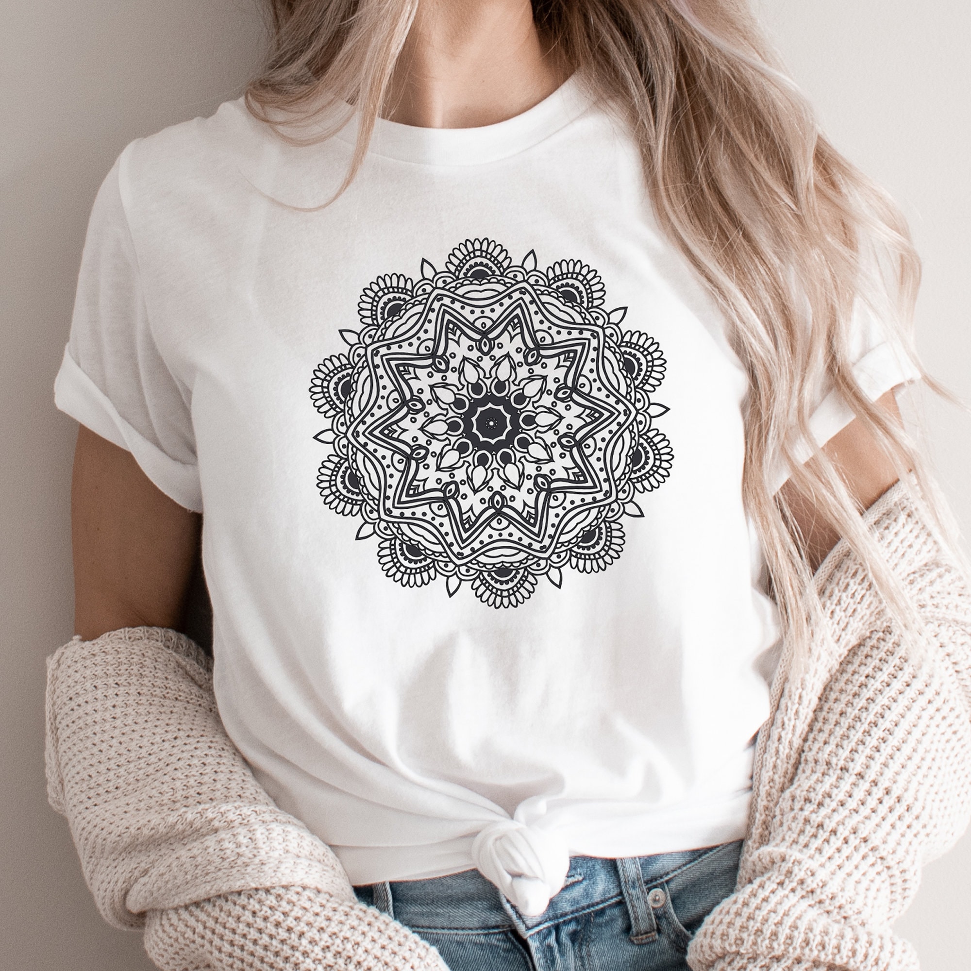Mandala T Shirt Mandala Graphic Tee Cute Spring Shirt Cute | Etsy