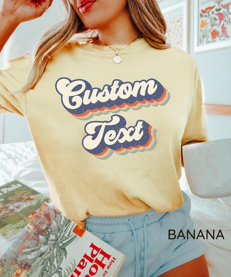Retro Custom Shirt, Comfort Colors® Custom Shirts, Vintage Style Custom T-shirt, Personalized Tshirt, Groovy Custom Tee, Matching Tees image 2