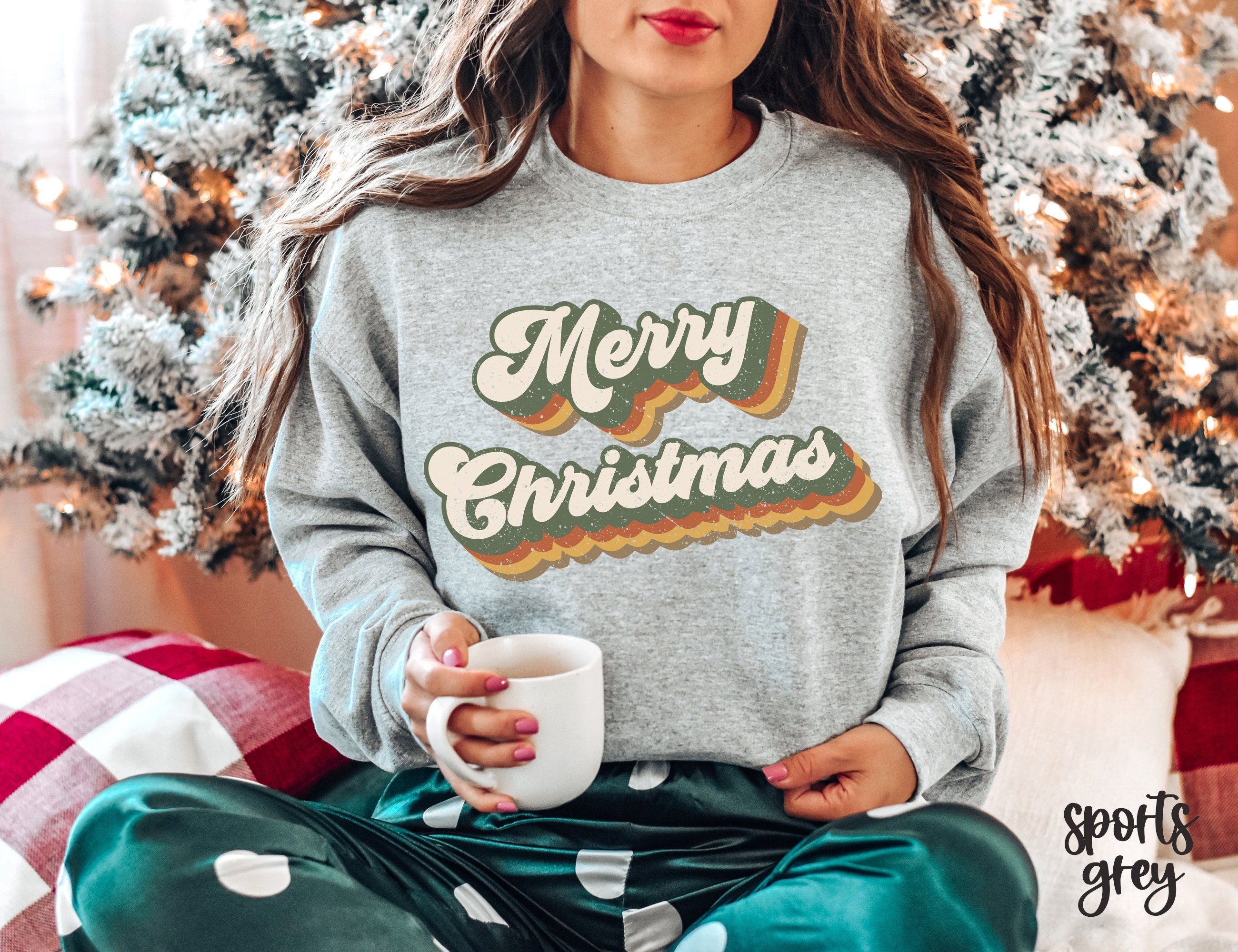 Grey top christmas sweatshirt