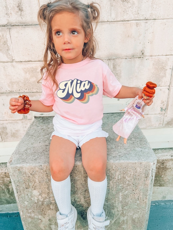 Retro Kids Name Shirt, Personalized Kids Shirt, Personalized Girl Name Shirt, Custom Name Boy Girl Tshirt, Custom Girl Tee, Custom Boy Tee