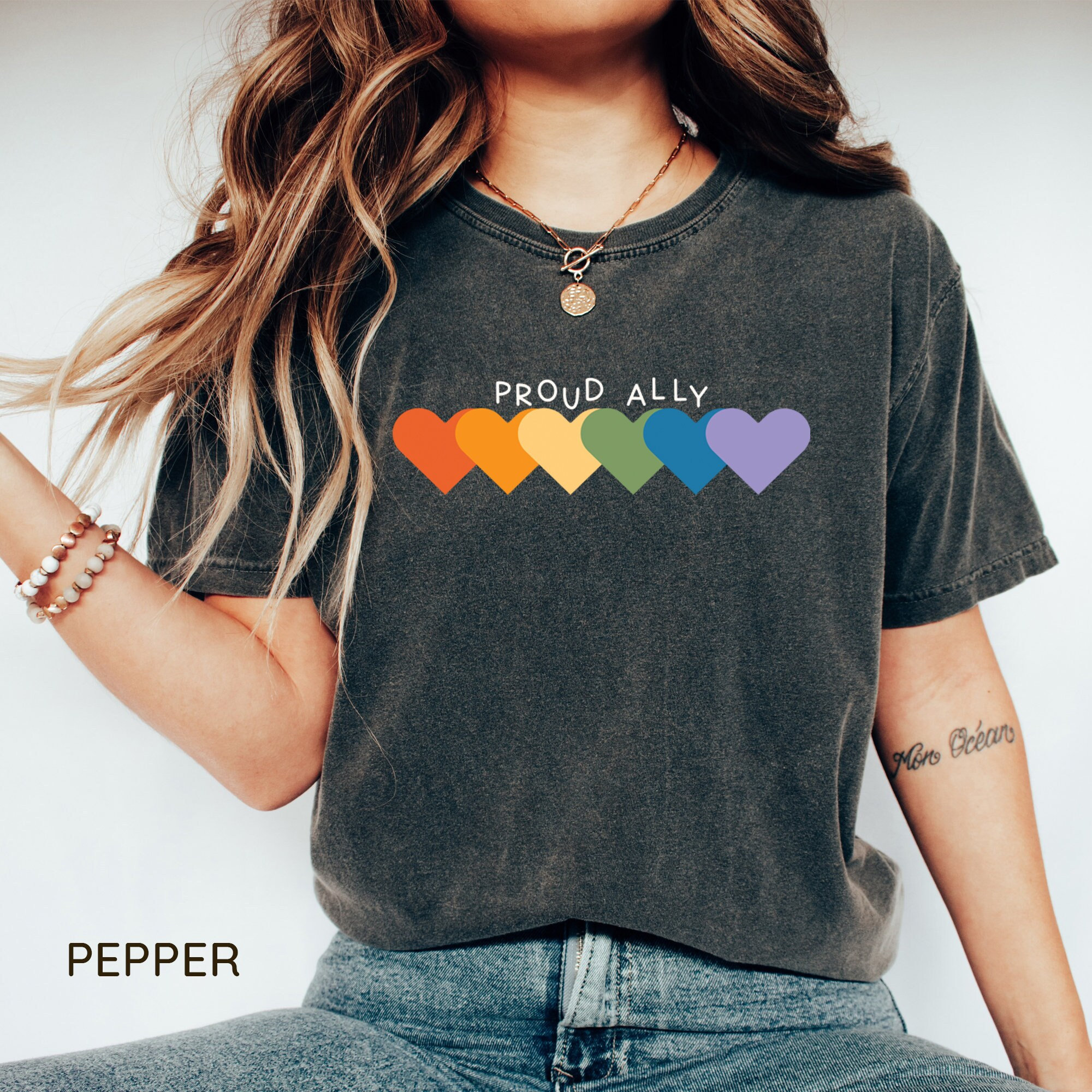 Proud Ally Shirt Ally Pride Outfit LGBTQ T shirt Pride Month Clothing Rainbow Hearts Gay Pride Shirt Equality Shirt LGBTQ Shirts Etsy UK