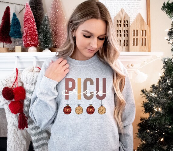 PICU Crew Christmas Sweatshirt Nurse 
