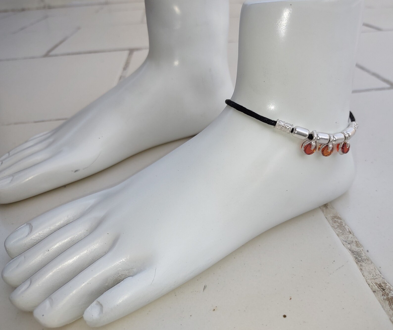 Pure Silver Single leg anklets Etsy