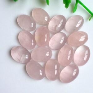 6 stks Ovale Rozenkwarts Edelsteen Lot (20) 10x14mm Ca. Natuurlijke rozenkwarts ovale edelsteen voor het maken van sieraden, halfedelstenen edelsteen