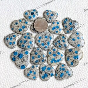 Cabochão em forma de coração de jaspe K2 natural, lote de atacado, jaspe K2 para fabricação de joias, joias artesanais, pedras preciosas soltas
