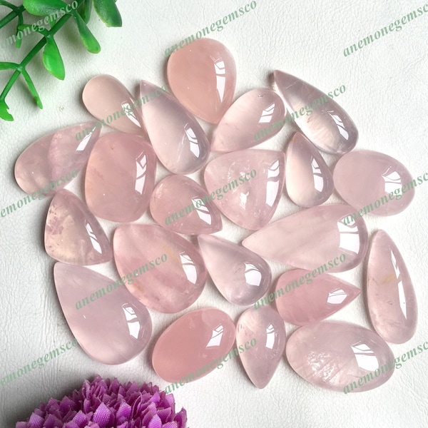 Top Quality Rose Quartz Cabochon Wholesale Lot, Mix Shapes and Size Rose Quartz wire wrapped cabachon jewelry and craft making