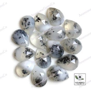 Dendrite Opale Sfaccettato Forma di Pera Lotto 10 x 14 mm Taglio Rosa Calibrato 10pz Lotto Dendritica Opale Pietra Preziosa Sfusa per la Creazione di Gioielli