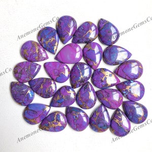 13x18mm Roxo Cobre Mohave Turquesa Pêra Cabochão 10 unidades pacote, lote de pedras preciosas soltas polidas para pingente de brinco e fabricação de joias.