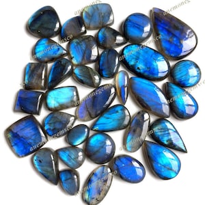 Topkwaliteit blauwe labradoriet cabochon groothandel, mix vormen en maten blauwe labradoriet cabochon voor het maken van sieraden