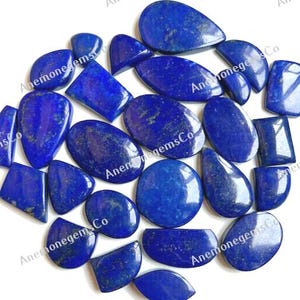 Lote al por mayor de cabujones de lapislázuli, mezcla de formas y tamaños de cabujones de lapislázuli naturales para la fabricación de joyas y suministros para manualidades.