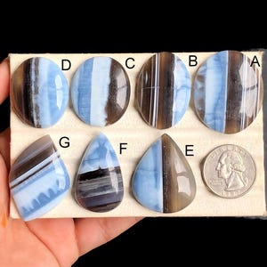 Cabujones de ópalo azul seleccionados, piedras preciosas semipreciosas naturales para la fabricación de joyas, joyas de piedras preciosas sueltas de ópalo azul LOTE-70