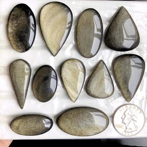 Cabochon aux reflets dorés sélectionnés, pierre semi-précieuse naturelle pour la fabrication de bijoux, bijoux en cristal aux pierres précieuses curatives aux reflets dorés LOT 307