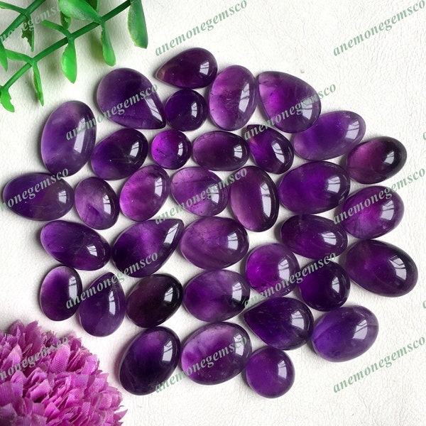 Fabulous Amethyst Cabochon Wholesale Lot, Mix Shape and Size Amethyst Cabochon for Jewellery Making Lowest Price Cabochon