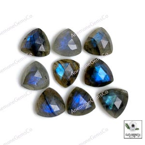 Labradorit facettierter Edelstein, 10 x 10 mm Trillion Form 10 Stück Lot Edelstein für die Schmuckherstellung, Labradorit Rose geschnitten Edelstein für Schmuck