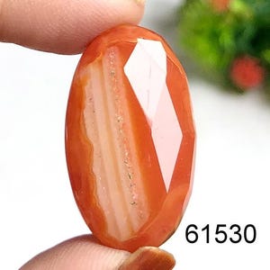 Agate orange en bandes à facettes, pierre semi-précieuse naturelle pour la fabrication de bijoux, agate en bandes orange taillée en rose pour bagues