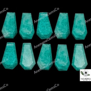 Amazoniet kistvorm edelsteen 10 x 16 mm, 6 stuks per stuk getrapt natuurlijke Amazoniet platte achterkant edelsteen voor het maken van sieraden