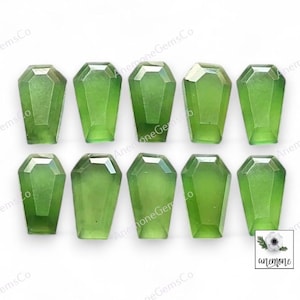 10x16mm serpentijn kistvorm edelsteen, 6 stuks veel stapgeslepen natuurlijke serpentijn platte achterkant edelsteen voor het maken van sieraden