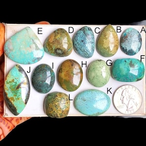 Cabochon de pierres précieuses turquoise sélectionnée, pierre semi-précieuse naturelle pour bijoux bohème, style sud-ouest et bague artisanale fabriquée à la main LOT - 115
