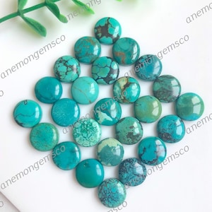 2 Stück Türkis Cabochon 12 mm, Top-Qualität Türkis für Schmuck Edelstein machen DIY