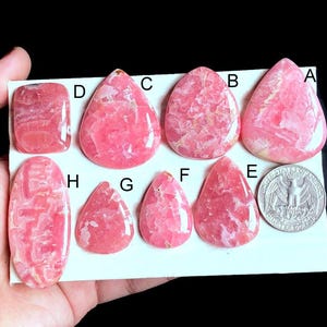 Cabochon de rhodochrosite sélectionné, pierre semi-précieuse naturelle pour la fabrication de bijoux, pendentifs d'emballage de fil de rhodochrosite, LOT de 6