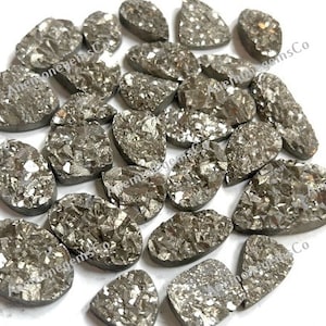Pyriet-druzy cabochon groothandel Lot, mix vormen en maten Apache gouden pyriet-druzy voor het maken van sieraden