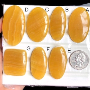 Cabochons d'aragonite jaune sélectionnés, pierre semi-précieuse naturelle pour la fabrication de bijoux, LOT de 251 bijoux faits main en aragonite