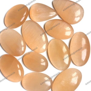 Groothandel cabochon oranje seleniet mix vormen en maten perzik seleniet cabochon voor sieraden en ambachtelijk maken